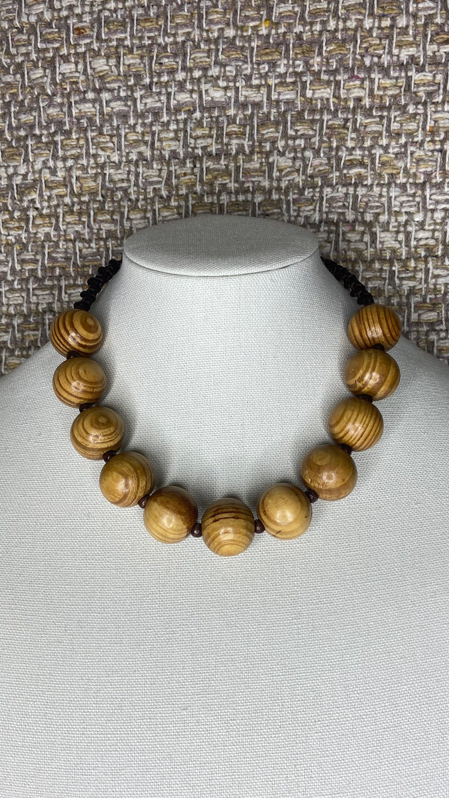 Chunky Wood Bead Necklace, Beaded Necklace, Handmade Jewelry - Candmjewelrydesigns